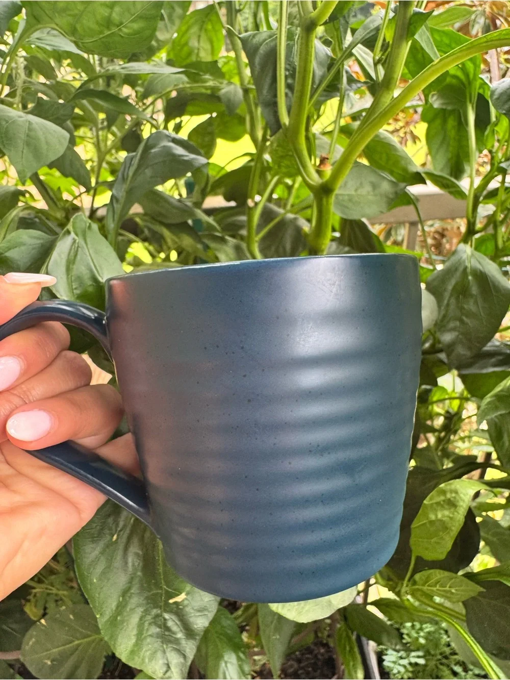 Blue Ceramic Accent Mug - Sleek Everyday Cup